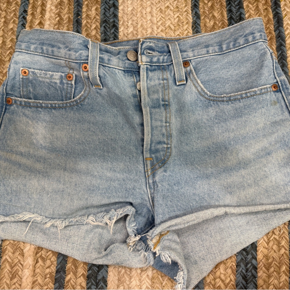 Levi's Light Blue High-Rise Denim Shorts